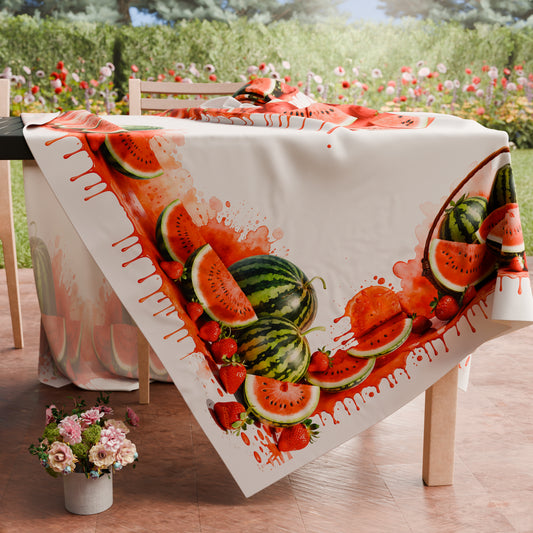 Tovaglia da tavola Antimacchia, Copritavolo da Cucina Fruit - Melone e Fragola