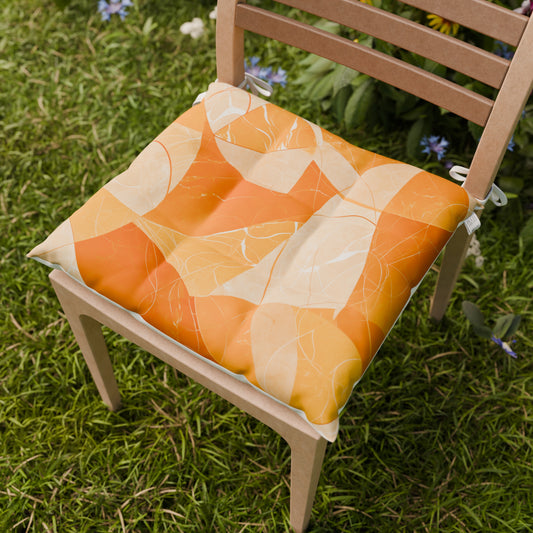 Cuscini per Sedie Coprisedia 6 Pezzi Geo Cerchio Arancio
