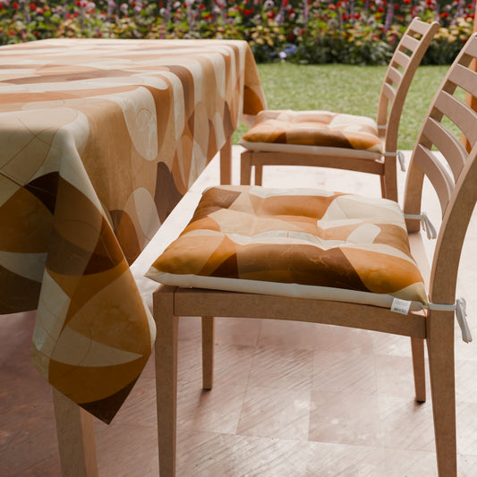 Cuscini per Sedie Coprisedia 6 Pezzi Geo Cerchio Beige