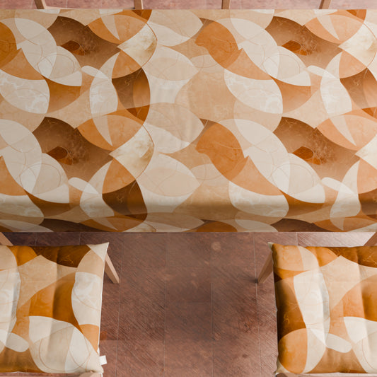 Cuscini per Sedie Coprisedia 6 Pezzi Geo Cerchio Beige