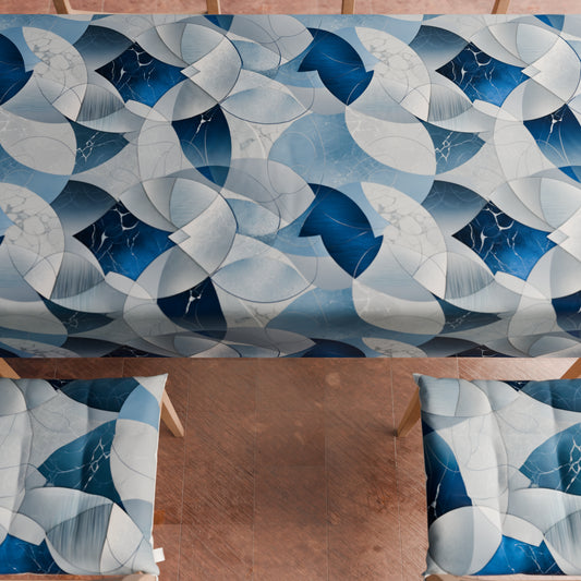 Cuscini per Sedie Coprisedia 6 Pezzi Geo Cerchio Blu