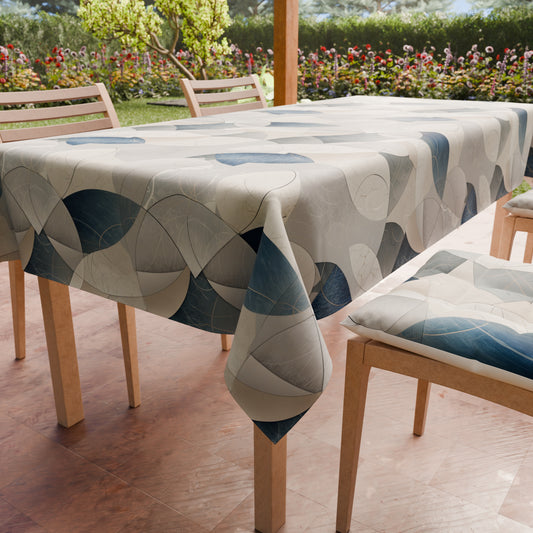 Promo Cucina Geo Cerchio Jeans Tovaglia in Stampa Digitale + Tovaglia Trasparente + Runner in Omaggio.