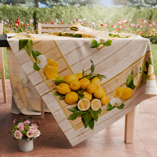 Tovaglia da tavola Antimacchia, Copritavolo da Cucina, Lemon