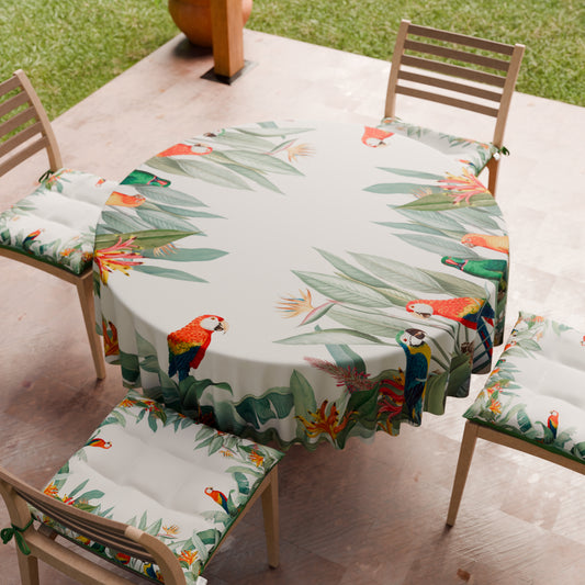 Tovaglia Rotonda Antimacchia Elegante - Ideale per cucina e sala da pranzo - Pappagalli
