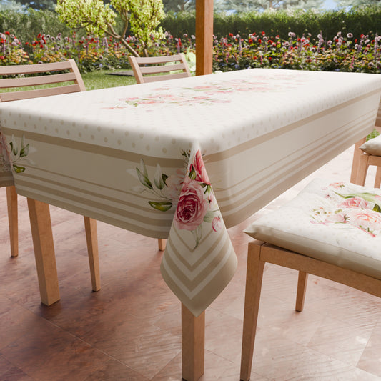 Promo Cucina Shabby Pois Beige Tovaglia in Stampa Digitale + Tovaglia Trasparente + Runner in Omaggio.