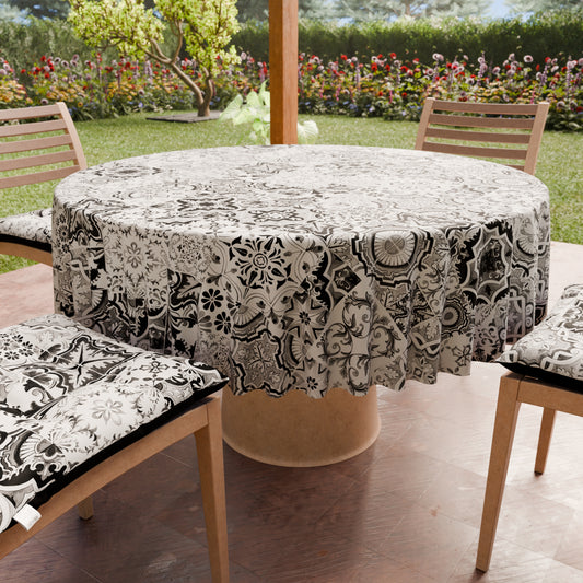 Tovaglia Rotonda Antimacchia Elegante - Ideale per cucina e sala da pranzo - Vietri Nero