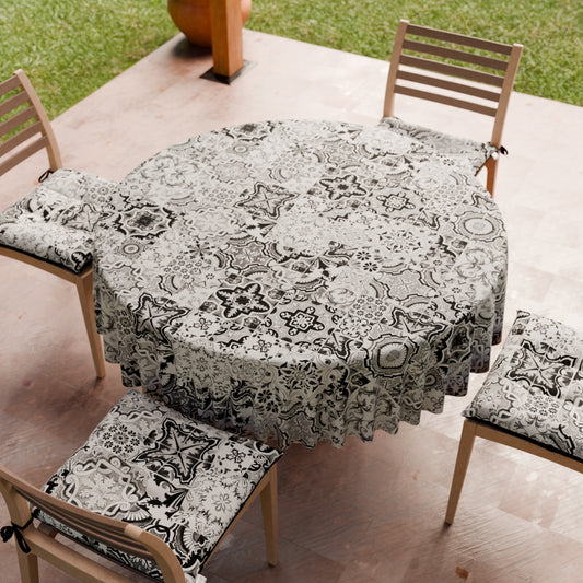 Tovaglia Rotonda Antimacchia Elegante - Ideale per cucina e sala da pranzo - Vietri Nero