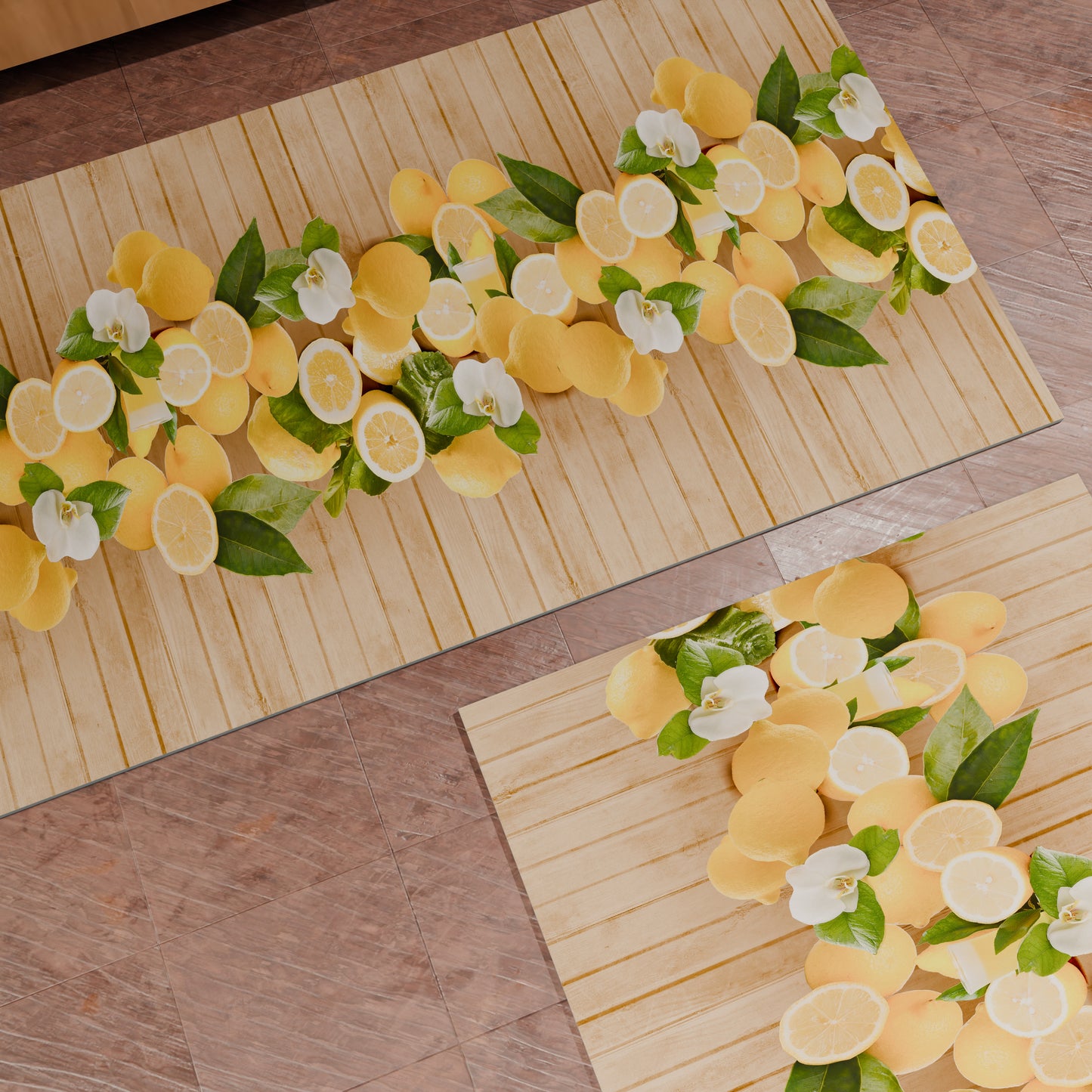 Tapis de cuisine antidérapant, couloir de cuisine lavable, citron