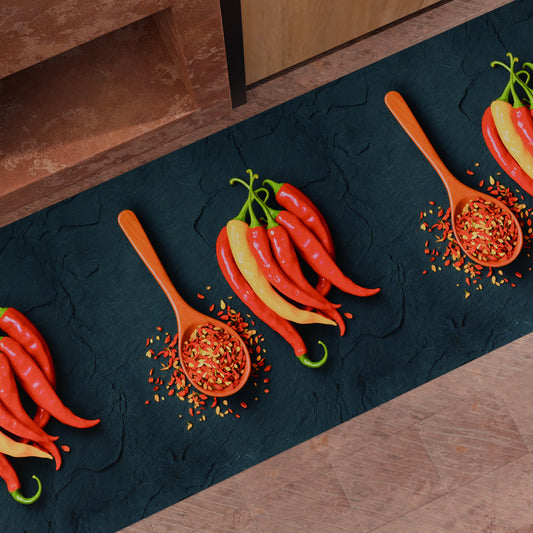 Tapis de Cuisine Antidérapant Passatoia Cuisine lavable, Cuisine Piment