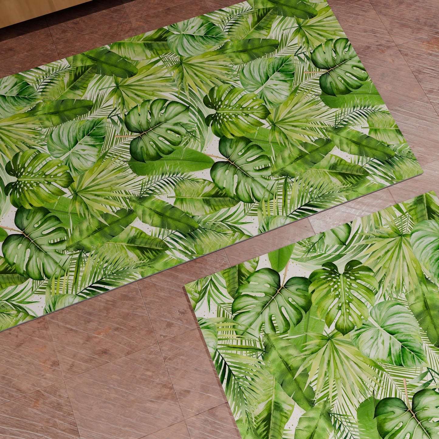 Tapis de cuisine antidérapant, couloir de cuisine lavable, cuisine feuille tropicale