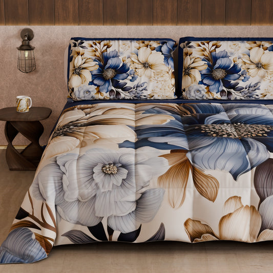 Piumone, Trapunta Matrimoniale, Singola, Piazza e Mezza Floreale 04-300