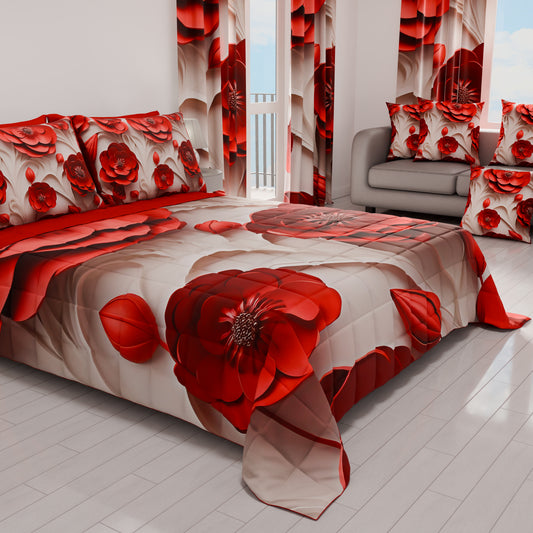Trapuntino Copriletto Primaverile Autunnale in Stampa Digitale Floreale 05-14