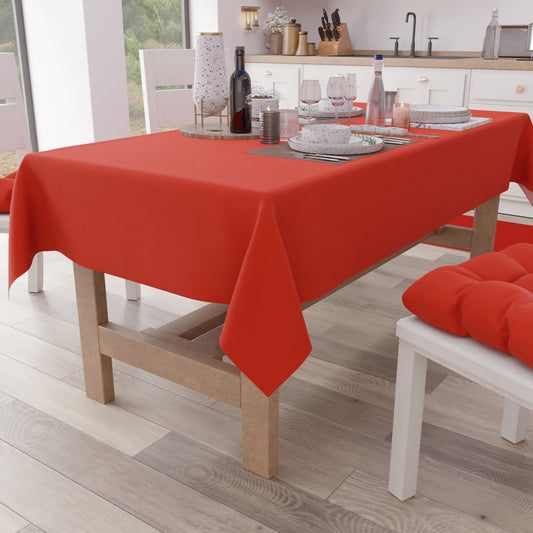 Tovaglia da Tavola in Cotone, Tovaglia Tinta Unita Rosso