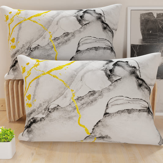 Federe, Federe Cuscini in Stampa Digitale, Marble 06 Grigio Chiaro
