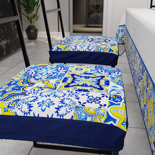 Coprisedia con Elastico Vietri-02 Blu | Stampa 4K | Set 2 o 6 Pz