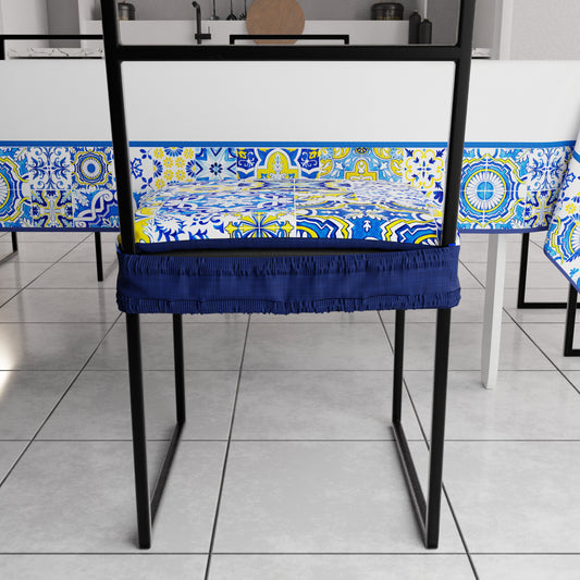 Coprisedia con Elastico Vietri-02 Blu | Stampa 4K | Set 2 o 6 Pz
