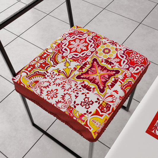 Coprisedia con Elastico Vietri-02 Rosso | Stampa 4K | Set 2 o 6 Pz