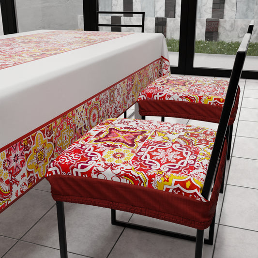 Coprisedia con Elastico Vietri-02 Rosso | Stampa 4K | Set 2 o 6 Pz