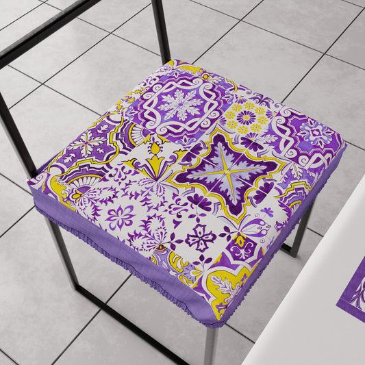 Coussins pour chaises avec élastique, housses de chaise en impression digitale Vietri 02 violet