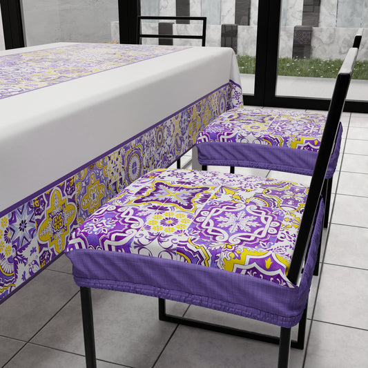 Coussins pour chaises avec élastique, housses de chaise en impression digitale Vietri 02 violet