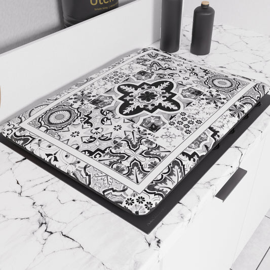 Coprifornello Geometrico Coprifuochi Cucina in Stampa Digitale Vietri 02 Nero