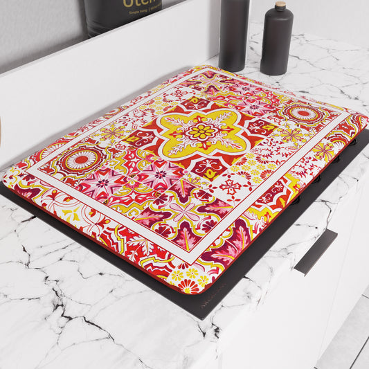 Coprifornello Geometrico Coprifuochi Cucina in Stampa Digitale Vietri 02 Rosso