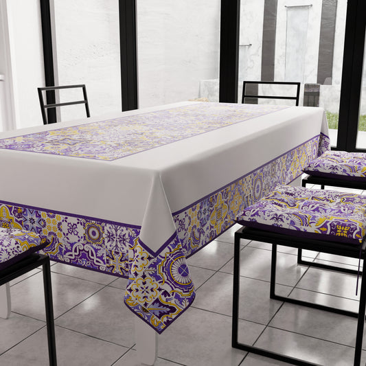 Tovaglia da Tavola Moderna, Copritavolo da Cucina, Vietri 02 Viola