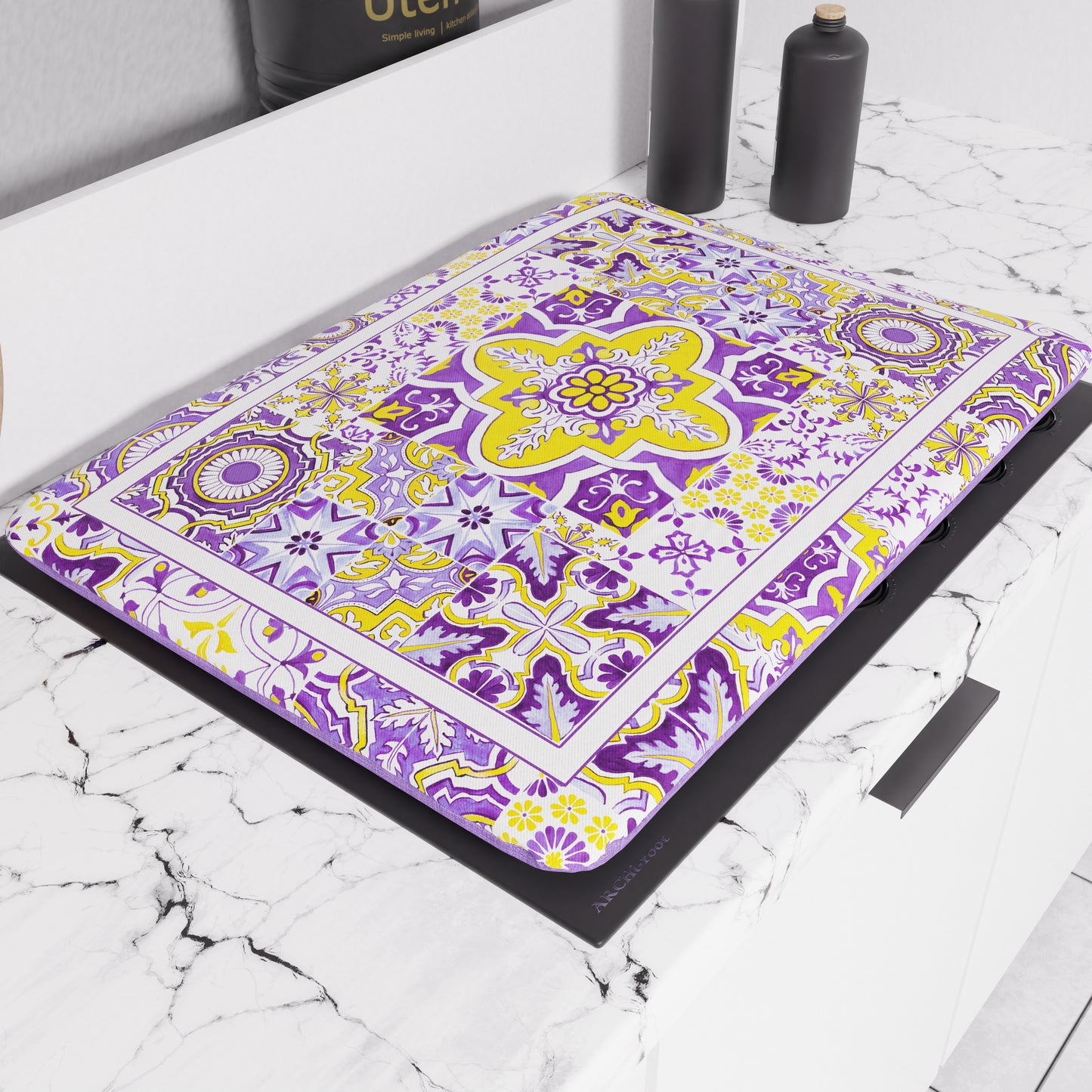 Housse de brûleur géométrique pour cuisine en impression numérique Vietri 02 Violet