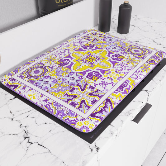 Coprifornello Geometrico Coprifuochi Cucina in Stampa Digitale Vietri 02 Viola