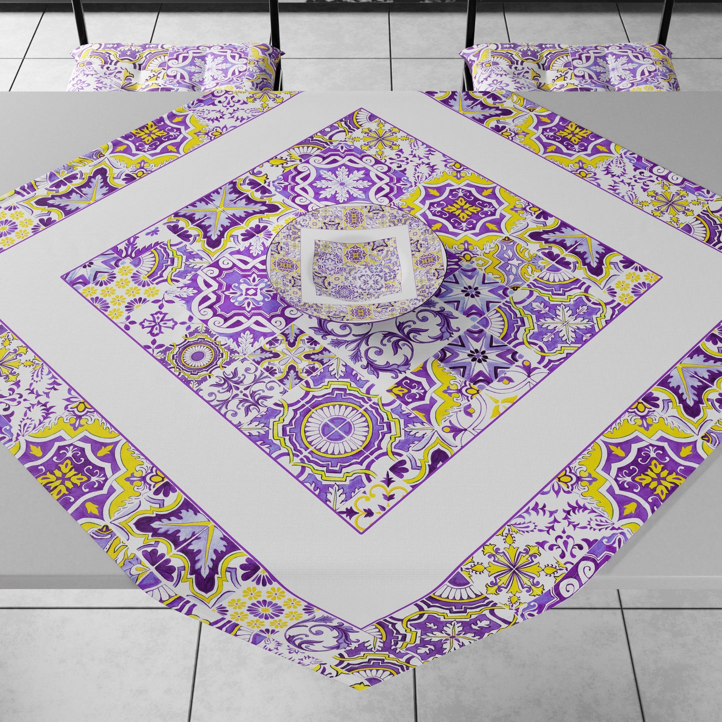 Centrotavola Geometrico per Cucina in Stampa Digitale Vietri 02 Viola