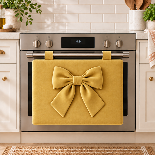 Copriforno Cucina Tinta Unita in Velluto Oro