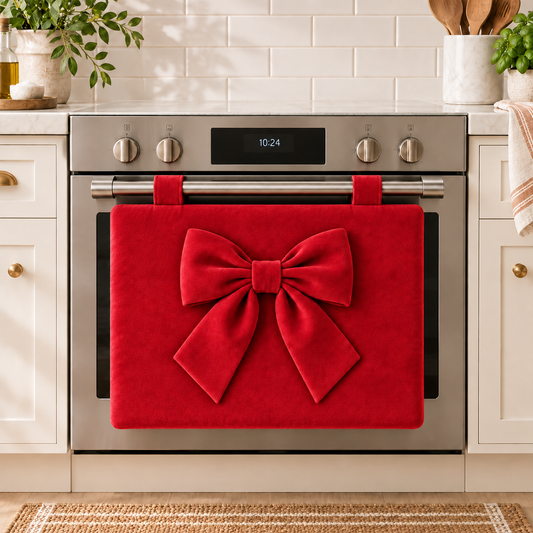 Copriforno Cucina Tinta Unita in Velluto Rosso