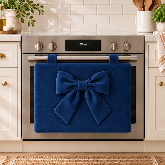 Copriforno Cucina Tinta Unita in Velluto Blu Scuro