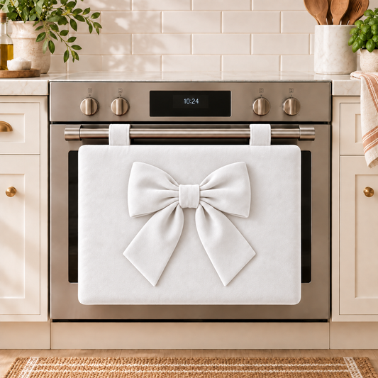 Copriforno Cucina Tinta Unita in Velluto Bianco Ottico