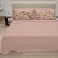 Lenzuola in Cotone, Completo Letto con Federe in Stampa Digitale Petalo 13 Cipria Chiaro.