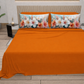 Lenzuola in Cotone, Completo Letto con Federe in Stampa Digitale Petalo 17 Arancione