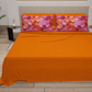 Lenzuola in Cotone, Completo Letto con Federe in Stampa Digitale Petalo 08 Arancione