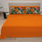 Lenzuola in Cotone, Completo Letto con Federe in Stampa Digitale Petalo 04 Arancione