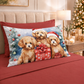 Lenzuola Natalizie in Cotone, Completo Letto con Federe in Stampa Digitale Dog