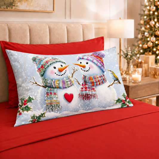Draps de Noël en Coton, Parure de Lit avec Taies d'Oreiller en Impression Numérique 25 Xmas 7