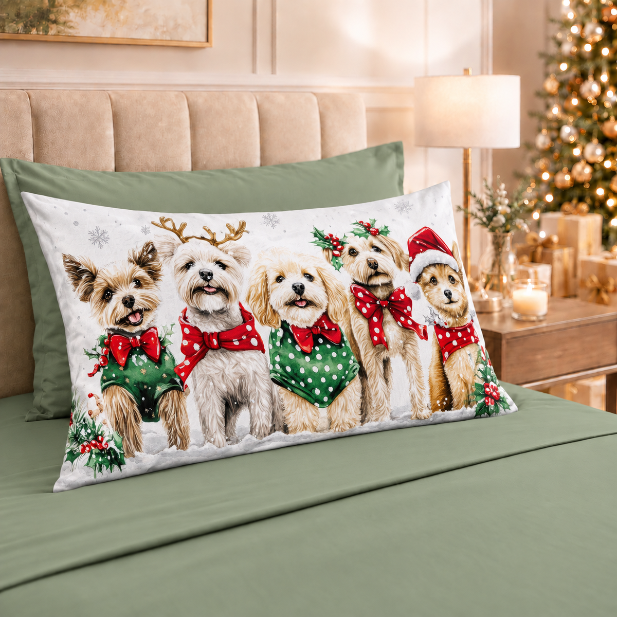 Lenzuola Natalizie in Cotone, Completo Letto con Federe in Stampa Digitale 25 Xmas 9
