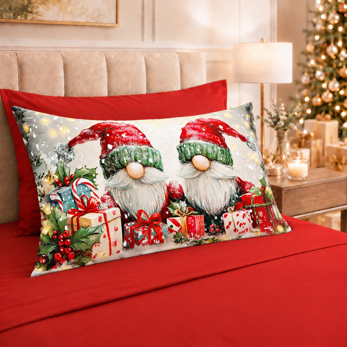 Lenzuola Natalizie in Cotone, Completo Letto con Federe in Stampa Digitale 25 Xmas 11
