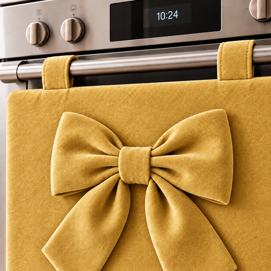 Copriforno Cucina Tinta Unita in Velluto Oro