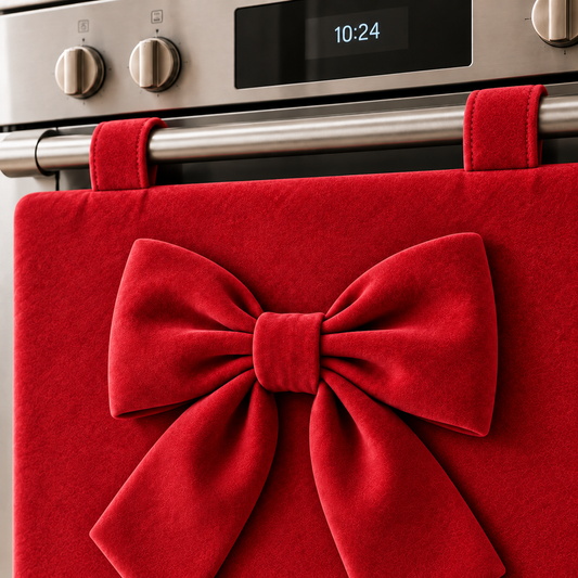 Copriforno Cucina Tinta Unita in Velluto Rosso