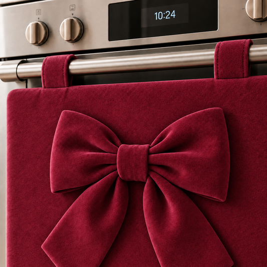 Copriforno Cucina Tinta Unita in Velluto Bordeaux
