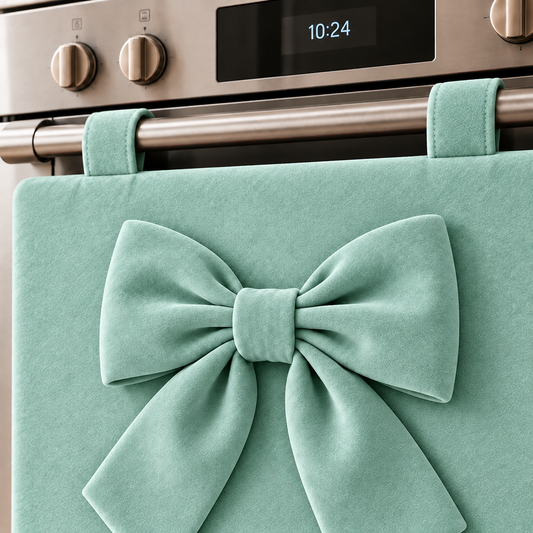Copriforno Cucina Tinta Unita in Velluto Tiffany