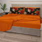 Lenzuola in Cotone, Completo Letto con Federe in Stampa Digitale Petalo 01 Arancione