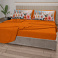 Lenzuola in Cotone, Completo Letto con Federe in Stampa Digitale Petalo 17 Arancione