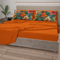 Lenzuola in Cotone, Completo Letto con Federe in Stampa Digitale Petalo 04 Arancione