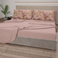 Lenzuola in Cotone, Completo Letto con Federe in Stampa Digitale Petalo 13 Cipria Chiaro.